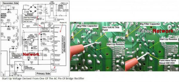 Start Up Voltage Derived From One Of The AC Pin Of Bridge Rectifier