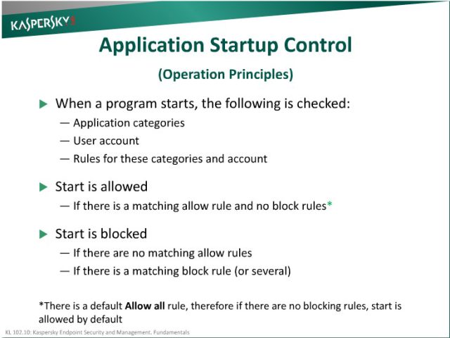 Application Startup Control (آموزش kaspersky)