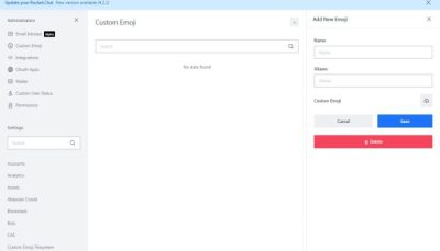 آموزش کار با سرویس چت سازمانی rocket.chat - تب Custom Emoji